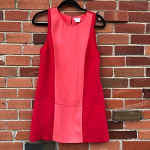Colorblocked orange and coral dress